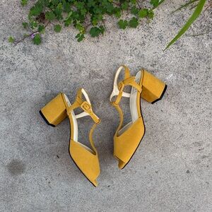 NWOT Canary Yellow Mary Jane Sandals